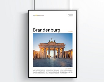 Brandenburger Tor Druck, Berlin Fotografie, Grafikdesign, Moderne Illustration, Dekor, A5, A4, A3, A2