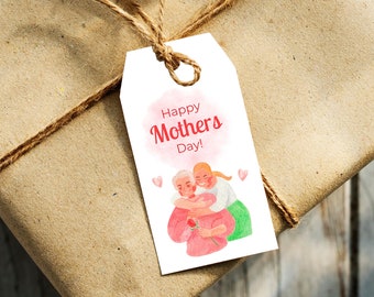 Etichette regalo per la festa della mamma | Illustrazione per la festa della mamma | Tag mamma stampabili | Download istantaneo | Festa della mamma stampabile