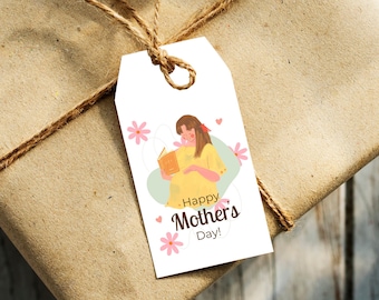 Étiquettes cadeaux de la Fête des Mères | Illustration de la fête des mères | Maman Tags Imprimable | Téléchargement instantané | Fête des Mères Imprimable | Femme enceinte