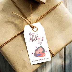 Étiquettes cadeaux de la Fête des Mères Illustration de la fête des mères Maman Tags Imprimable Téléchargement instantané Fête des Mères Imprimable image 1