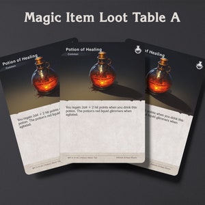 D&D Magic Item Loot Table A - Téléchargement numérique - DnD 5e - PDF