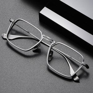 Handcrafted prescription ready Large square Titanium Frames - Trendy Look, optical frame, big head glasses, wide eyeglasses, large frame