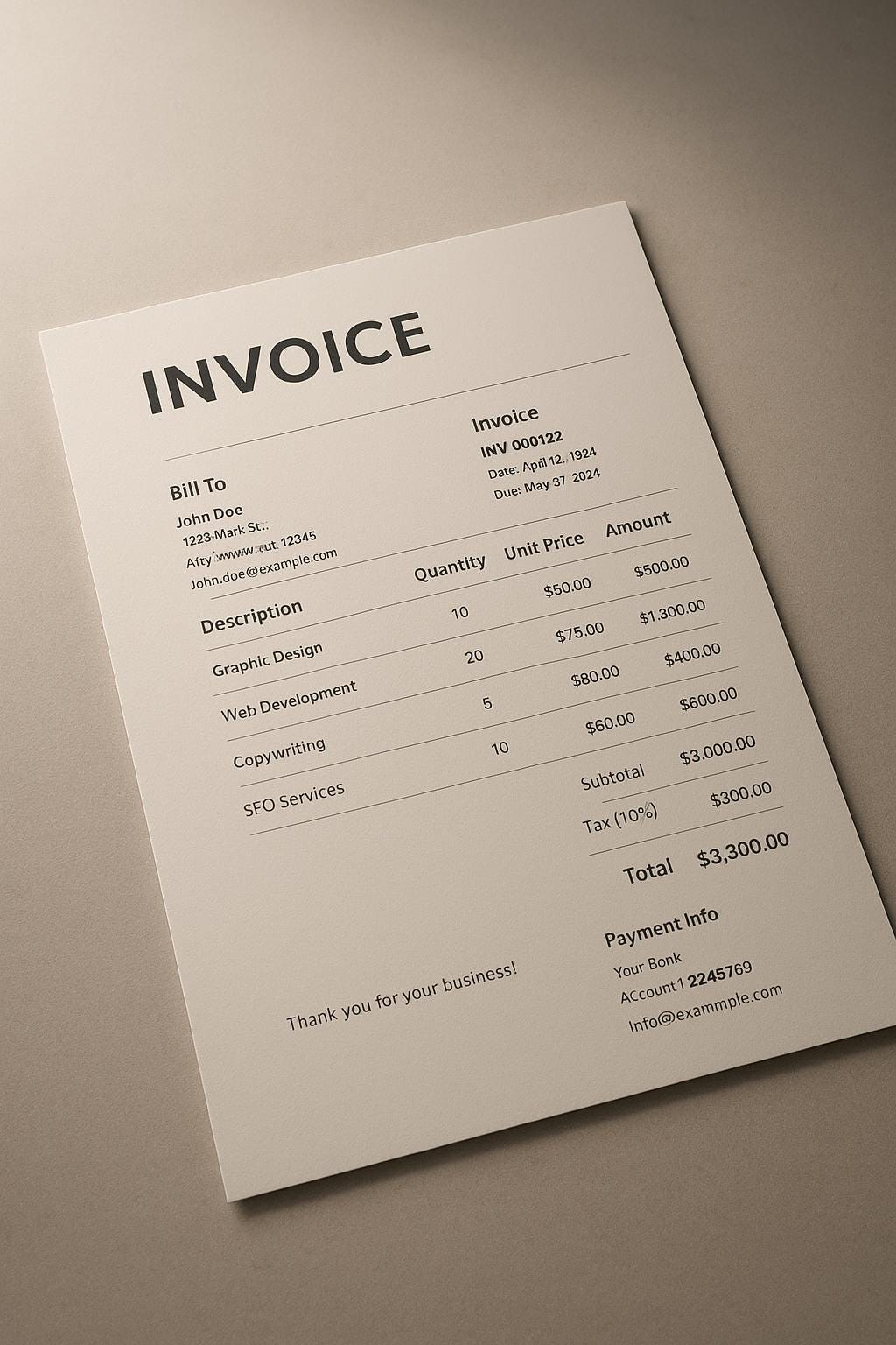Editable Invoice Template Bundle | Small Business Billing Forms ...