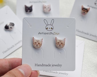 Custom Pet Earring|Custom Cat/Dog Earrings|Custom Face Earrings|Multiple Fixation Methods