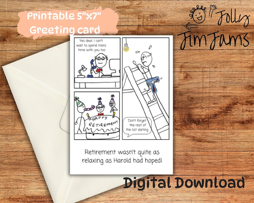 Retirement Downloadable Card Granddad Retire Funnies Expectation ...