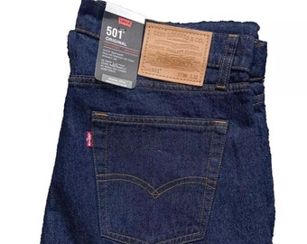 Jean homme Levi's 501 coupe classique, délavage foncé ou indigo W34 L32, W36 L32, fermeture à bouton