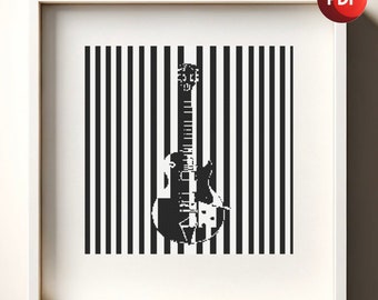 Cross Stitch Pattern PDF Monochrome Optical Illusion Abstract Fish Single Color Instant Download