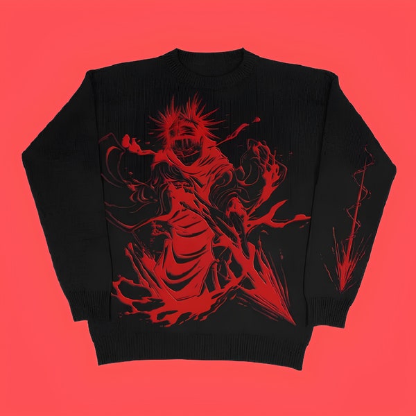 Pull tricoté Anime Choso, pull Jujutsu Kaisen Anime Choso, pull Harajuku anime homme et femme, cadeau pull anime streetwear Choso JJK