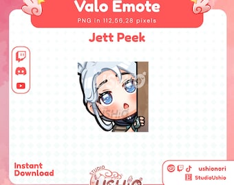 Valorant Jett Peek Emote | Cute Jett Emote for Twitch, Discord, Youtube (Digital Download)
