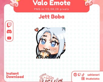 Valorant Jett Boba Emote | Cute Jett emote for Twitch, Discord, Youtube (Digital Download)