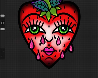 Strawberry Crying Heart