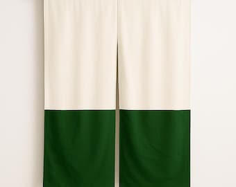Painel de cortina Noren de linho japonês | Divisória de ambiente com blocos de cores para porta | Cortinas Noren extralongas para quarto e sala de estar | Decoração boho para casa