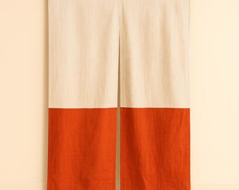 Panel de cortinas Noren de lino, cortinas Noren divisorias de ambientes, cortina Noren japonesa personalizada para puerta, cortina Noren hecha a mano para puerta, Noren extralarga