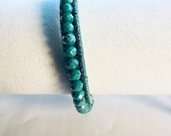 Vintage Aquamarine Beaded Bracelet