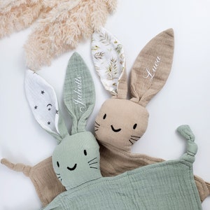 Personalised Gift set, Bunny Comforter, Patterned Ears, Sleep aid, sensory, new baby girl boy, baby gift, personalised baby gift