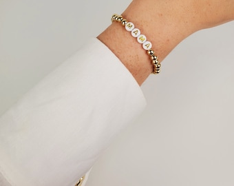 24k Vergoldet benutzerdefinierte Name Armband, Namen Armband, Hochzeitsgeschenk, Baby Geschenk, Freundin Geschenk, Muttertag, personalisierte Geschenke für sie