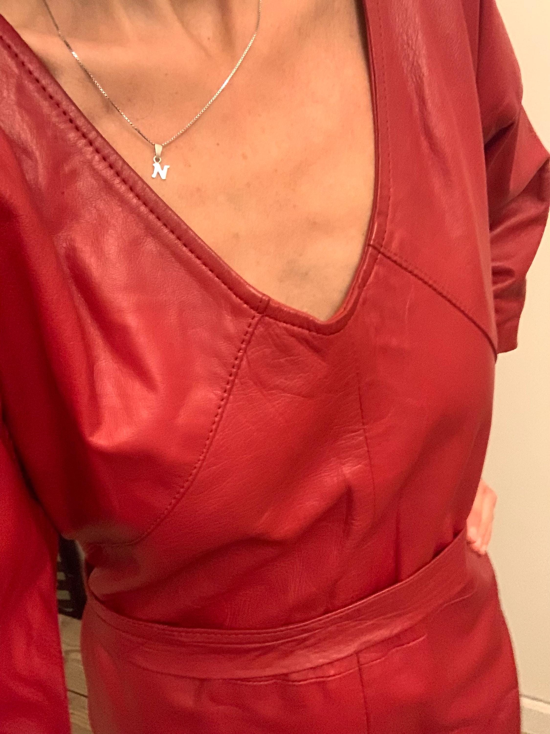 Vintage Red Leather Dress From 89 - Etsy