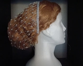 Filet à cheveux d'inspiration Renaissance avec perles