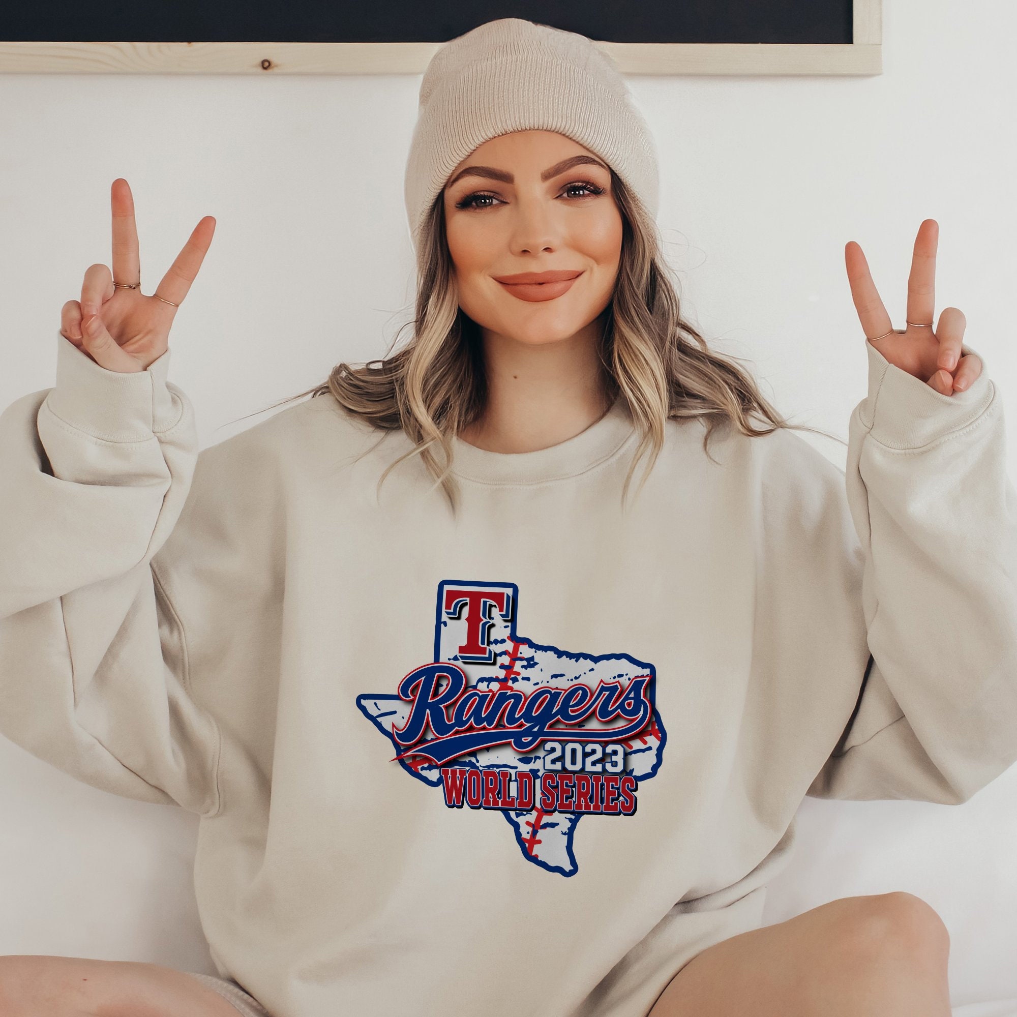 Texas Rangers World Series 2023 Sweatshirt, Casual Beige Pullover