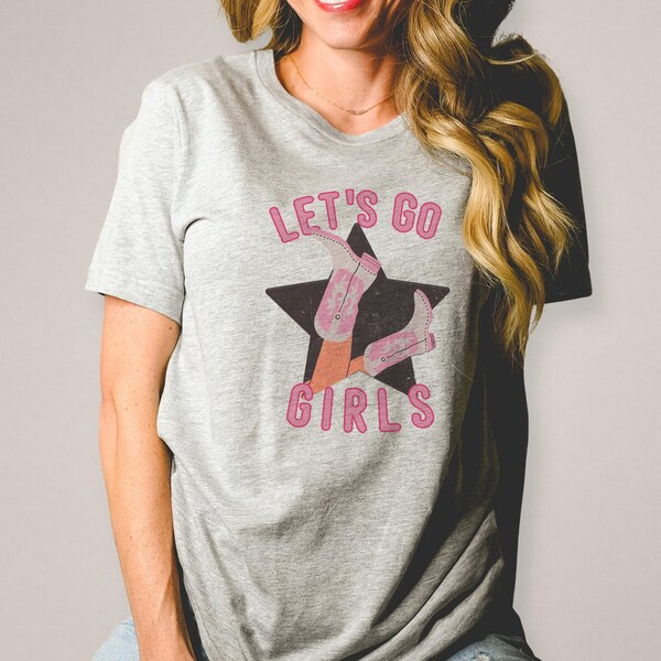 Women's Fun Wine Lover T-Shirt, Let's Go Girls Pink Graphic Tee, Casual Night Out Shirt, Gift for Her, 30459