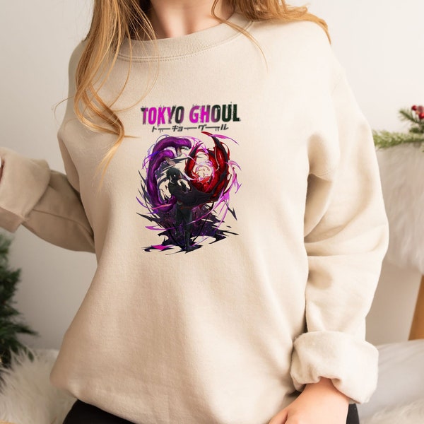 Tokyo Ghoul Anime Sweatshirt, Kaneki Graphic Pullover, Manga Streetwear, Cool Japanese Otaku Apparel, Casual Fan Merchandise, ABOOT055