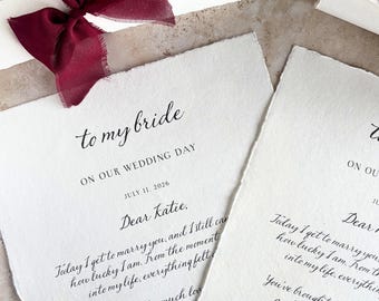 Carta de boda para mi esposa, para mi esposo, novia o novio, carta de amor en pergamino, tarjeta de lujo para el día de la boda