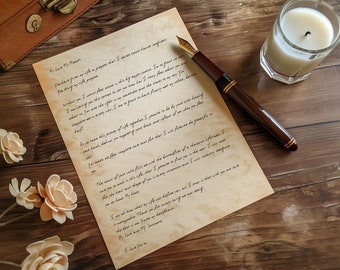Carta de amor / Carta hecha a mano / Regalo de San Valentín / Regalo personalizado / Sellado con cera / Para novio o novia / Regalo del Día del Padre