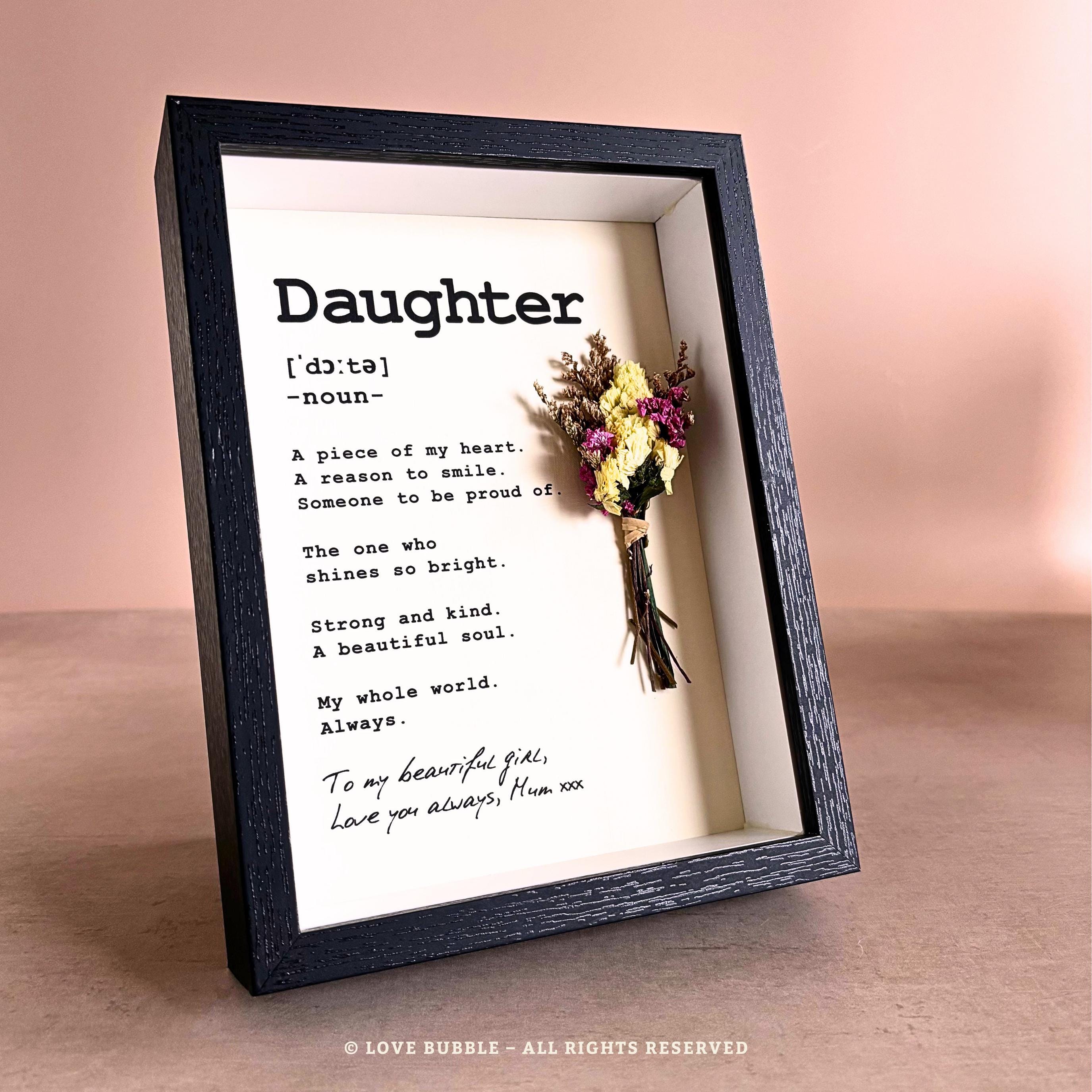Personalised Daughter Print, Shadow Box Photo Frame, Sentimental Gift ...