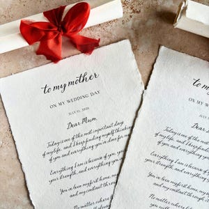Personalised Wedding Day Scroll Letter, To My Parents, Bridesmaid, Father of Bride, Luxury Wedding Day Card