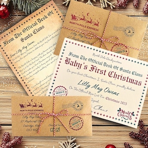 Custom Baby's First Christmas Letter - Personalised Nice List Certificate - Wax Seal Letter From Santa - Letters From Father Christmas