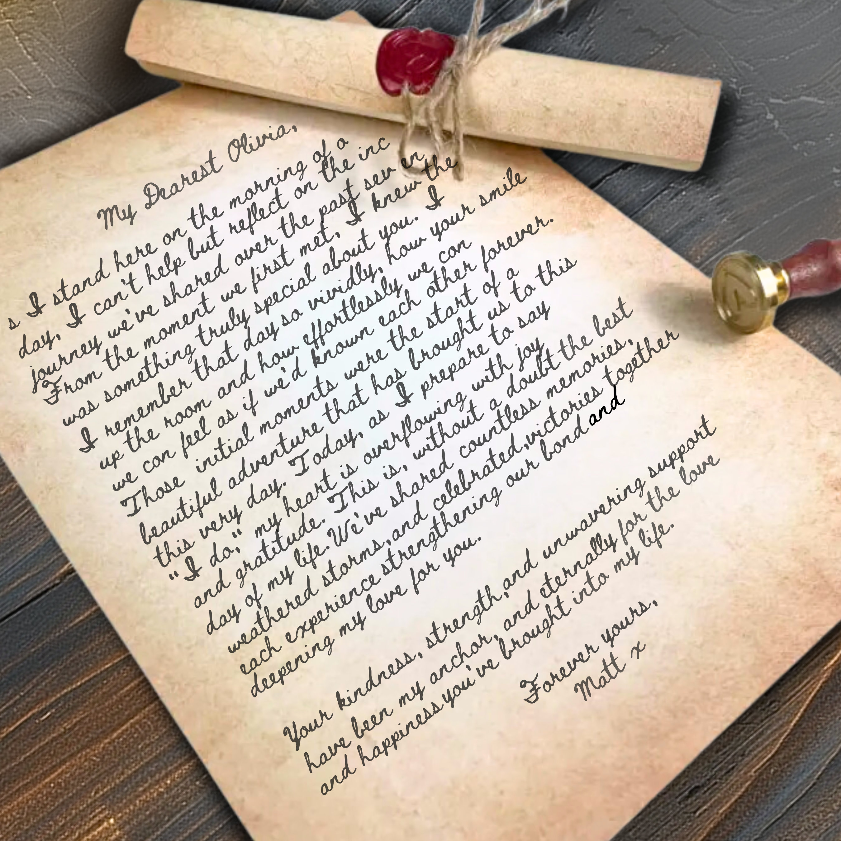 Wax Seal Letter, Scroll Letter, Handmade Love Letter, Wedding Vows ...