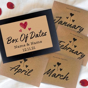 Box Of Dates: Date Nights für ein Jahr, Date Nights In, Geschenk zum Jubiläum oder Hochzeit, Indoor Dates