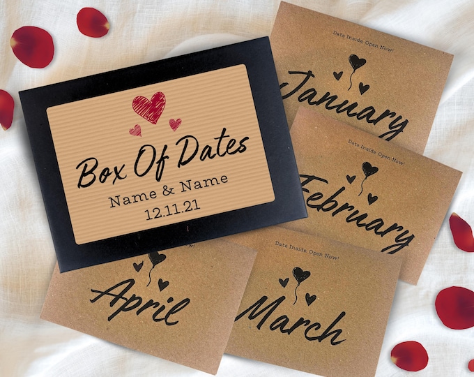 Box Of Dates: Date Nights For A Year , Date Nights In, Gift For Anniversary Or Wedding, Indoor Dates, Valentines Day Date Box