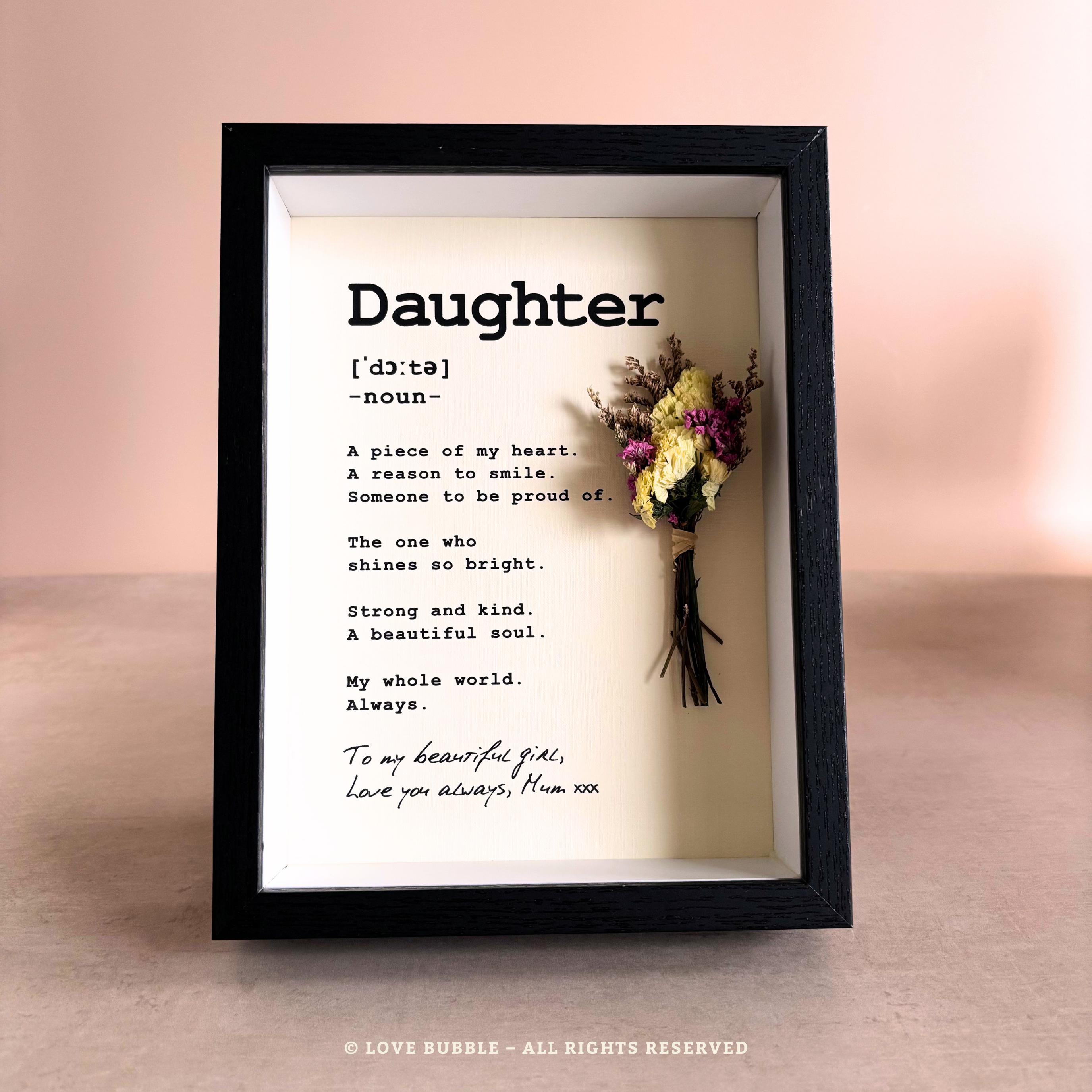 Personalised Daughter Print, Shadow Box Photo Frame, Sentimental Gift ...