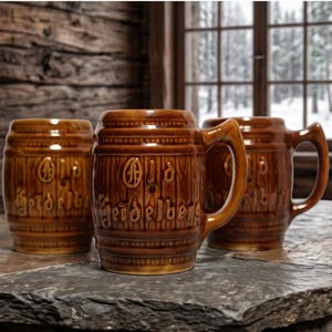 Old Heidelberg Stoneware Mugs - Set of 3