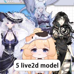 Five Vtuber Model | Live2d Model Bundle | Customizable Live2D Premade Vtuber | Editable & Rigging | Customized