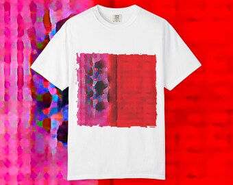 Abstract Red Pink Brushstroke Art T-Shirt | Modern Painting Tee