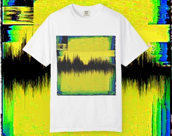 Neon Soundwave Art T-Shirt | Abstract Waveform Graphic