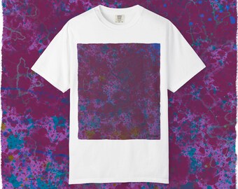 Abstract Tie-Dye Paint T-shirt | Magenta Purple Blue Splatter