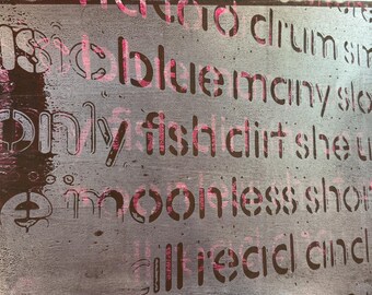 Word Wall, Original 11x14 Gel Print Art by Ian Page-Echols