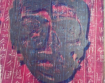 Skulls & Stone, Original 11x14 Gel Print Art by Ian Page-Echols