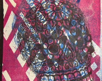 Skulls & Shadows, Original 11x14 Gel Print Art by Ian Page-Echols