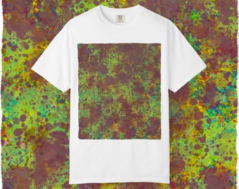 Abstract Splatter Paint Square T-Shirt | Tie-Dye Grunge Art Tee