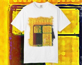 Abstract Yellow Window T-shirt | Geometric Art Tee