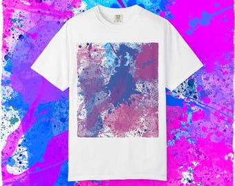 Abstract Watercolor T-Shirt | Pink Blue Splatter