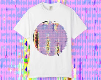 Glitched Pastel Circle T-Shirt | Vaporwave Graphic Tee
