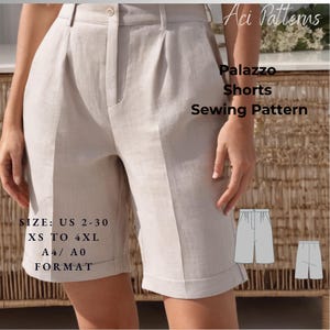 Palazzo Shorts,Summer Shorts Pattern ,Women Shorts Pattern ,Beginner Shorts Pattern, Sewing patterns,Ladies size 2 to 30 //  XS- 4XL