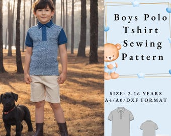 Boy's Polo T-Shirt Sewing Pattern, Beginner Friendly (PDF Pattern)