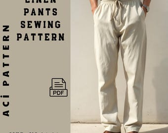pantalone lino uomo pantaloni con elastico in vita estivi uomo