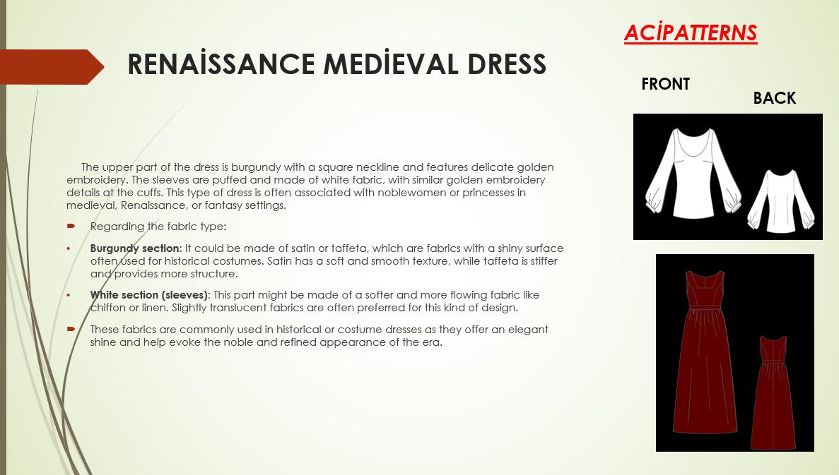 Renaissance Medieval Dress and Blouse Pattern ,fairy,regency,maxi Dress ...